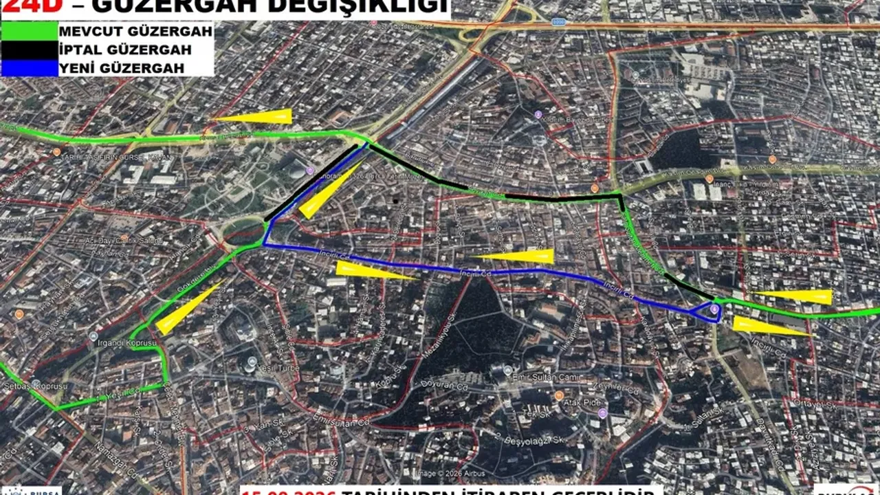 Bursa'da 24/D hattı güzergahı değişiyor: İncirli Caddesi'ni kullanacak