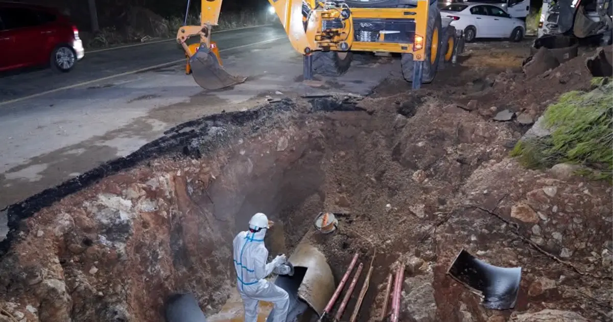 Bodrum'da içme suyu hattındaki arıza nedeniyle elektrik altyapısı da etkilendi