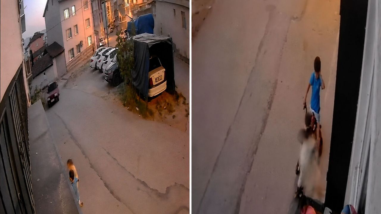 Bursa'da drift atan otomobil, çocukların oyun alanına girdi
