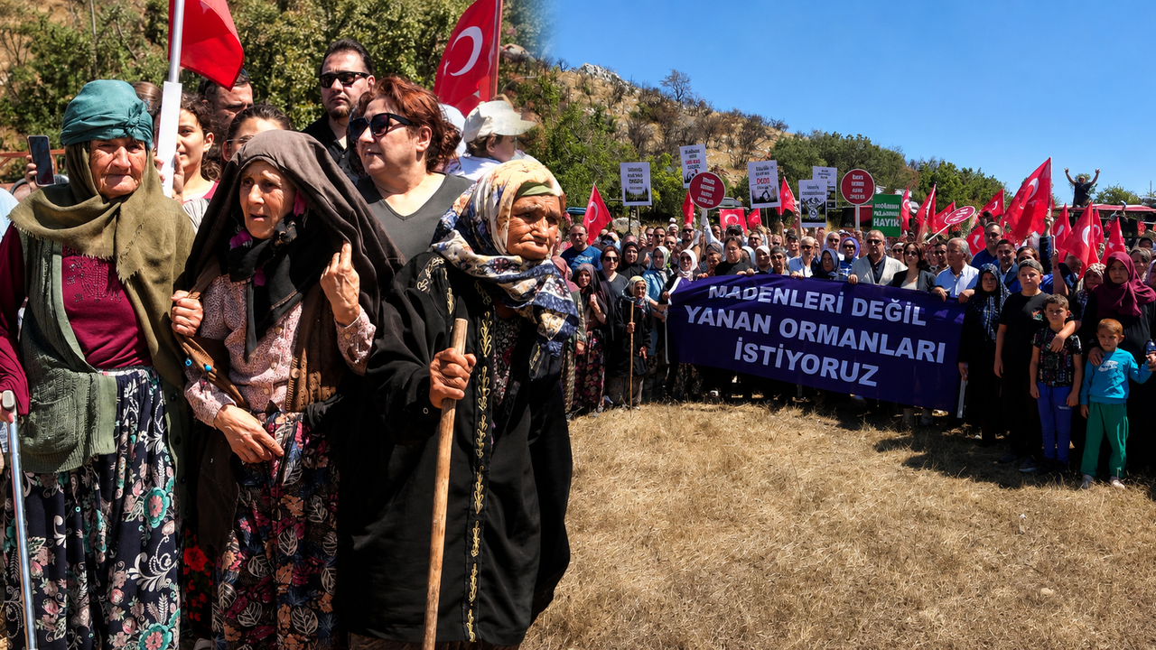 Dışkaya Mahallesi'nde köylüler maden ocağına karşı çıktı: Ormanlarımızı istiyoruz