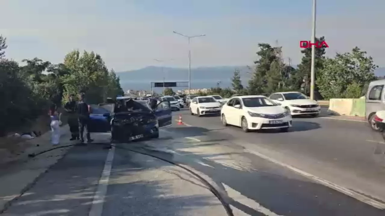 Mudanya'da otomobil alev aldı: Sürücü ve yolcu son anda kurtuldu