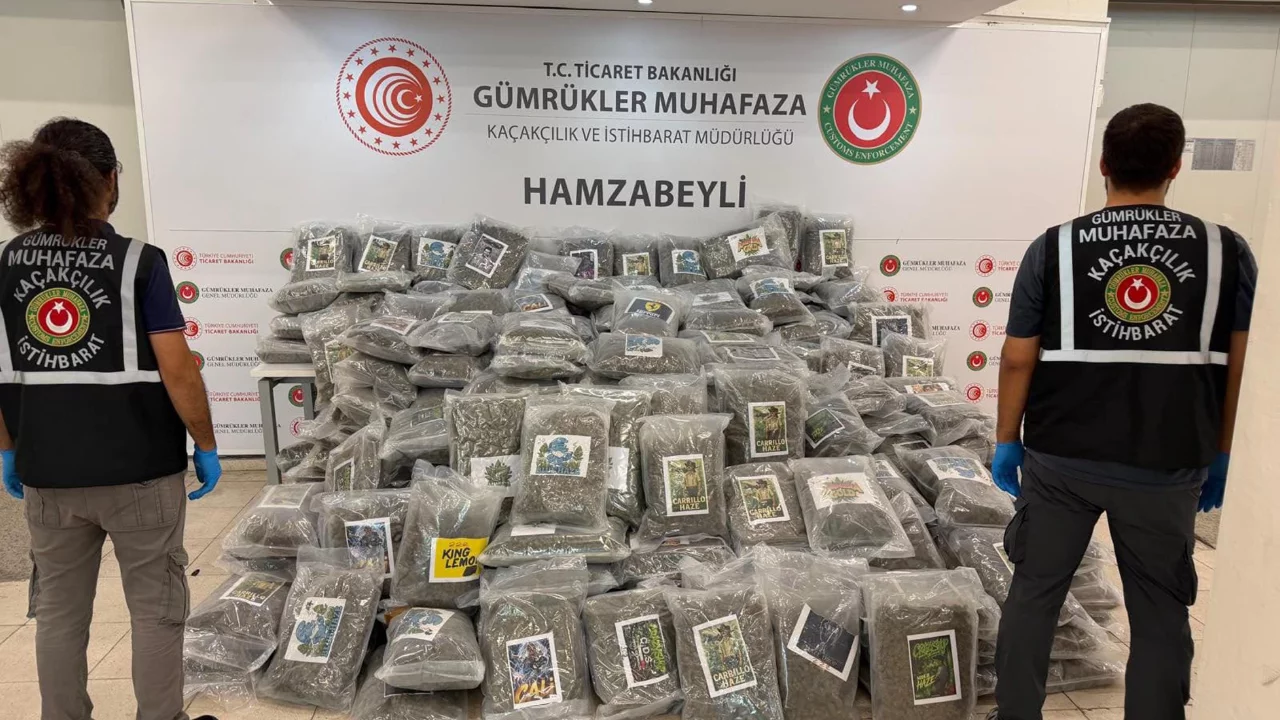 Hamzabeyli Sınır Kapısı'nda 287 kilo esrar ele geçirildi