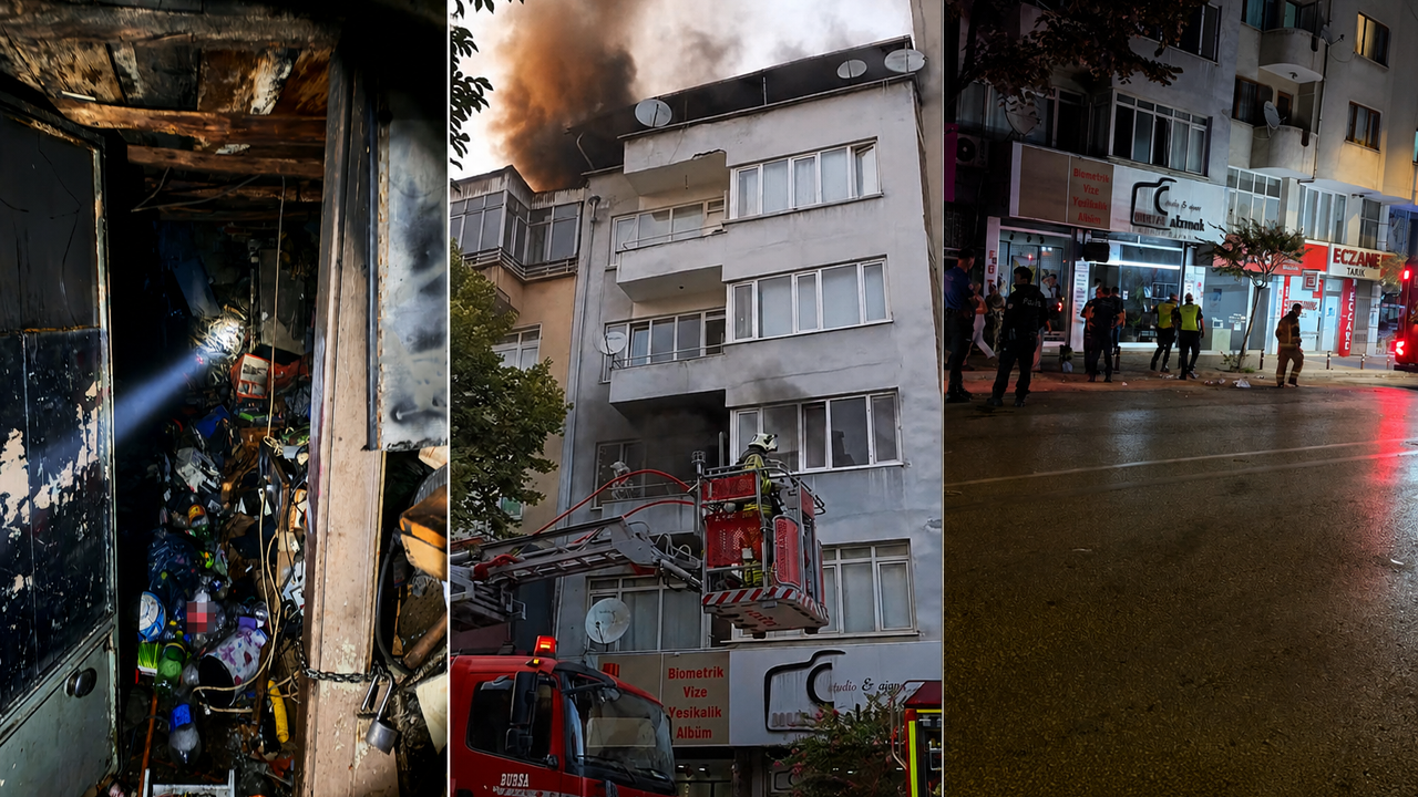 İnegöl'de geri dönüşüm deposunda yangın paniği: 1 saatlik mücadele