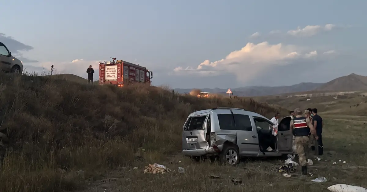 Erzurum-Artvin kara yolunda panelvan devrildi: 2 yaralı