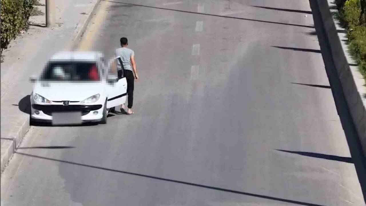 Kırıkkale'de dron destekli trafik denetiminde sürücü yer değiştirdi
