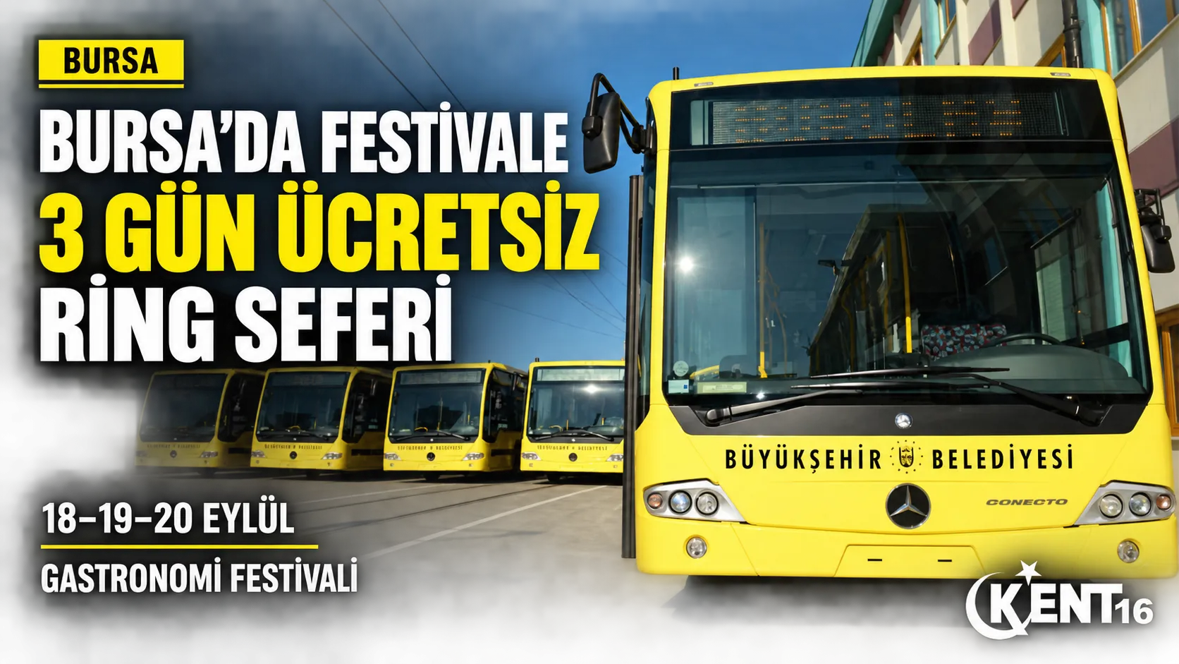 Bursa Gastronomi Festivali’ne ücretsiz ulaşım! 3 gün ring seferi yapılacak