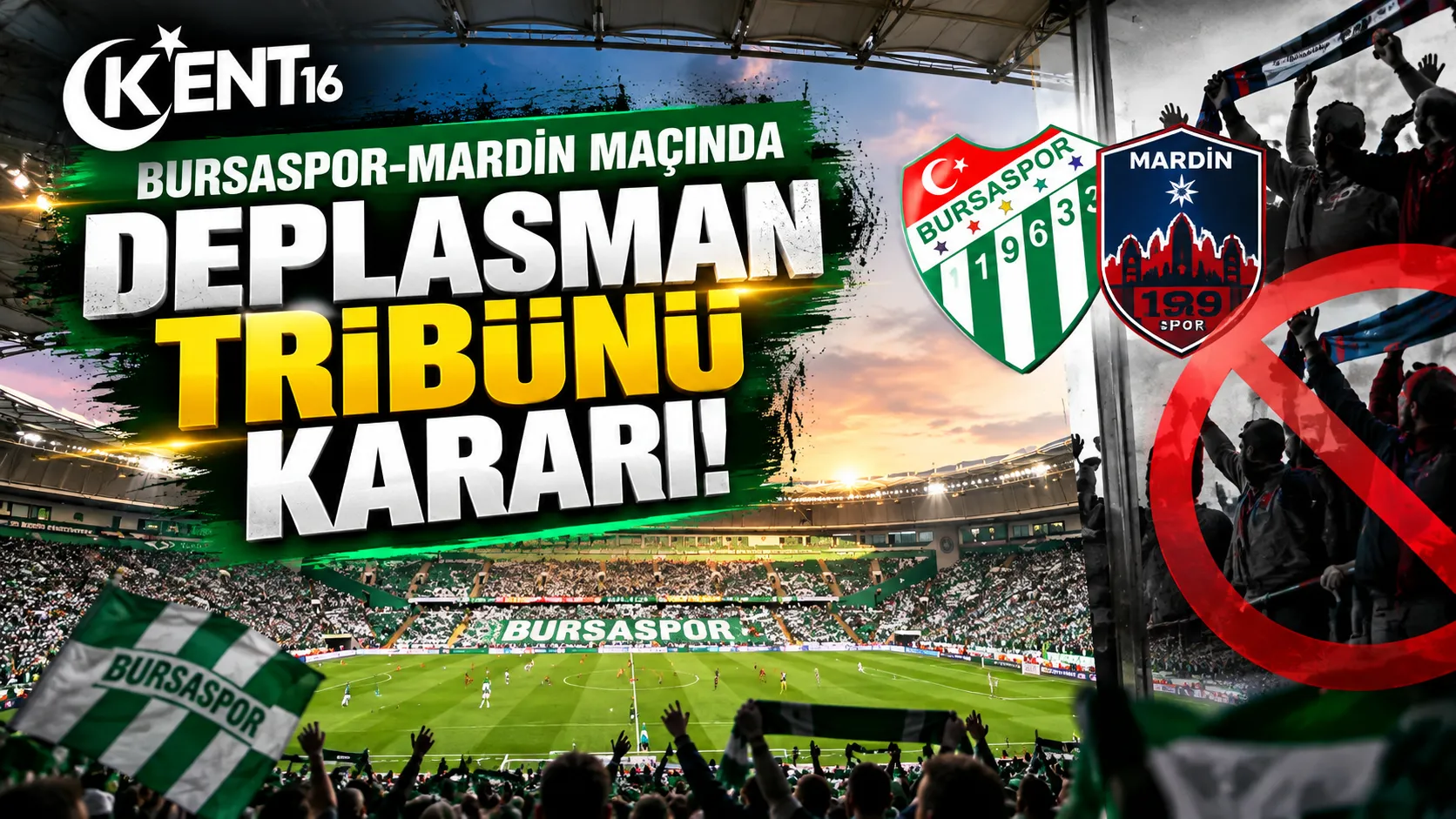 Bursaspor-Mardin maçında flaş karar! Deplasman tribünü kapatıldı