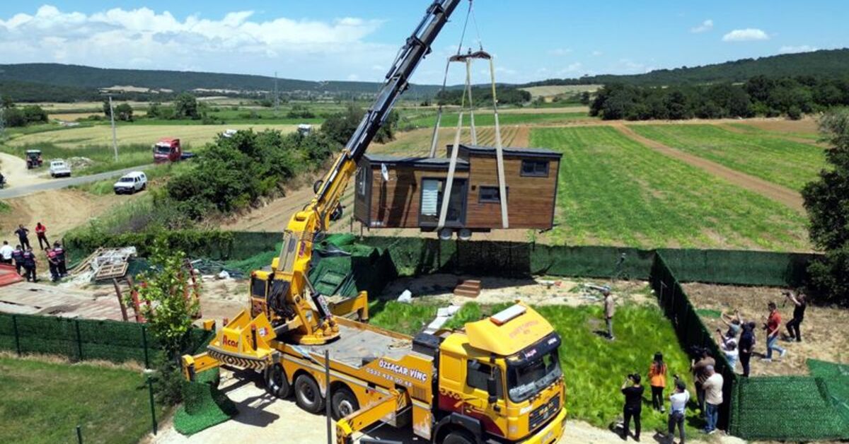 Edirne'de 'tiny house'ların kaldırılmasına başlandı