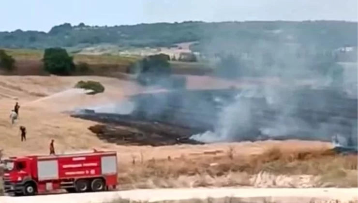 İnegöl’de Ekili Buğday Tarlalarında Yangın Çıktı